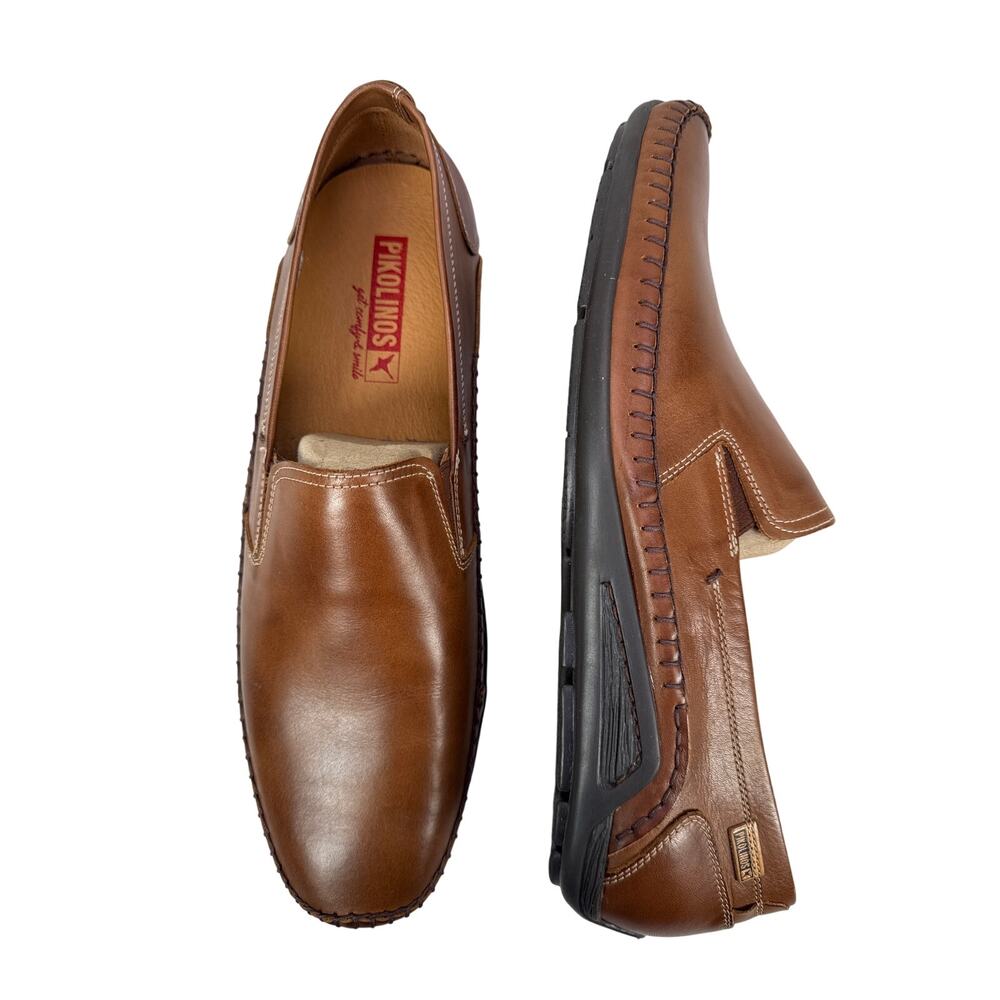 Pikolinos Azores Loafer Moccasin Mens 12 EU 46 Cuero Brown Leather Slip On